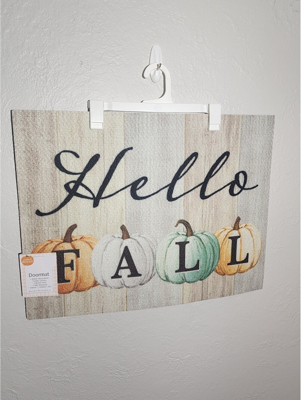 Perfect Harvest Fall Doormat Rug Pumpkins Indoor/Outdoor 18”x24”New
